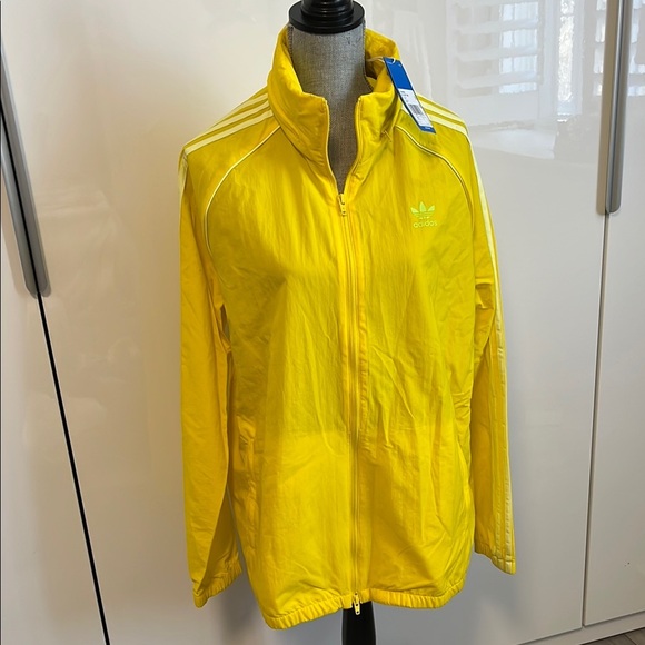 ADIDAS ORIGINALS Windbreaker Jacket Neon Yellow, Size L - Picture 4 of 16